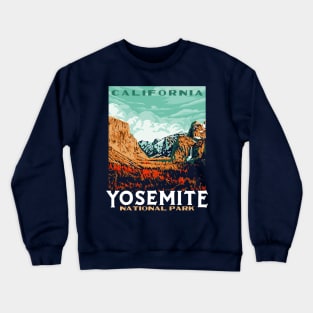 Yosemite National Park - Yosemite Valley Vintage California WPA Style Poster Art Crewneck Sweatshirt